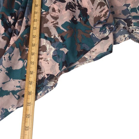 LOGO Lori Goldstein Cardigan Vest Womens XL Blue Abstract Open Front Waterfall - Picture 7 of 14